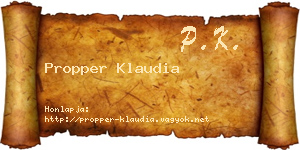 Propper Klaudia névjegykártya