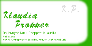 klaudia propper business card